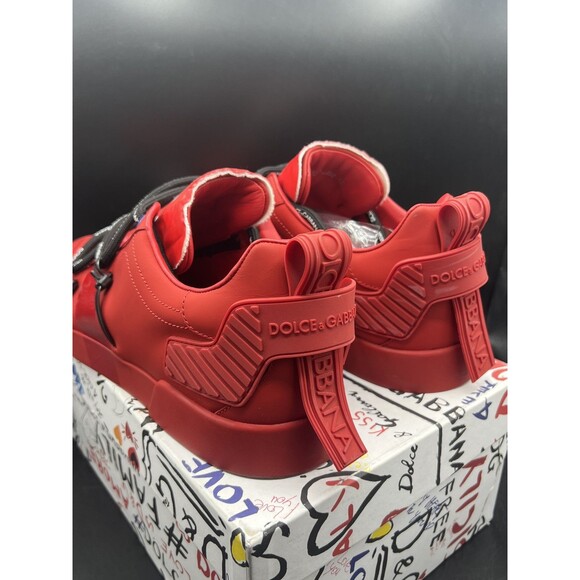 Dolce & Gabbana Portofino Calfskin Leather Red Sneakers EUR 45 / US 12 W/BOX main image 6